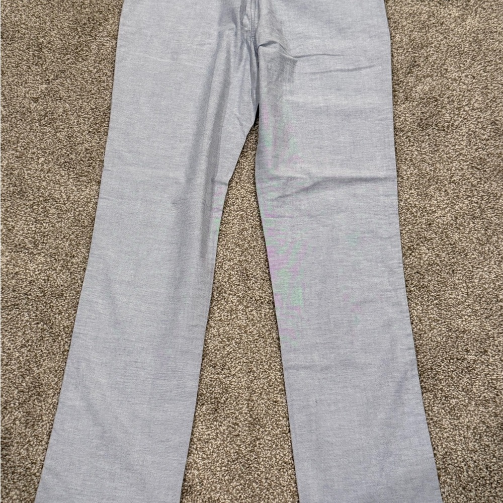 Chaps Gray Formal Pants Straight-Leg Design